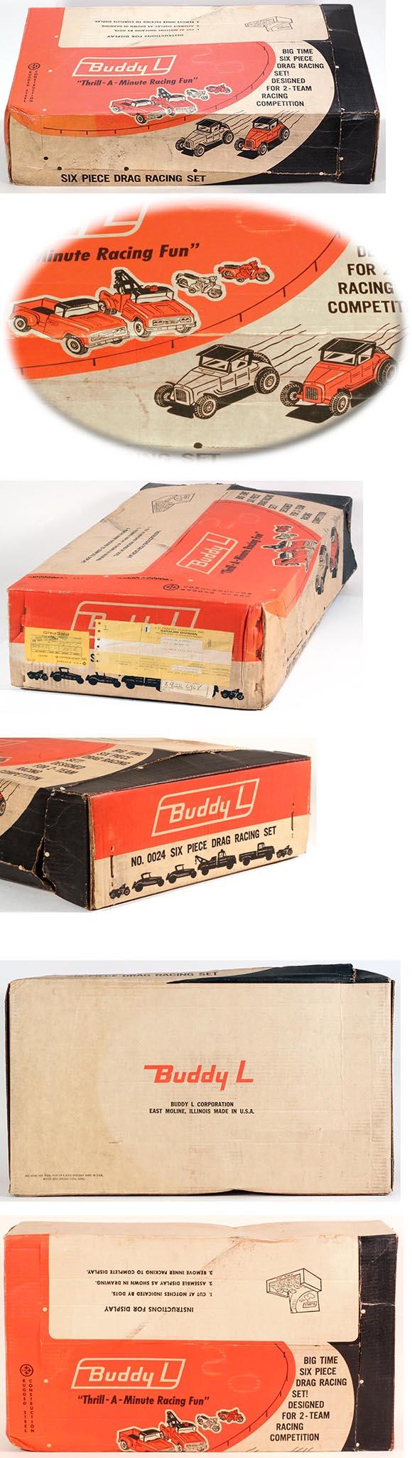 1965 Buddy L, 6pc. Drag Racing Set in Factory Sealed Box